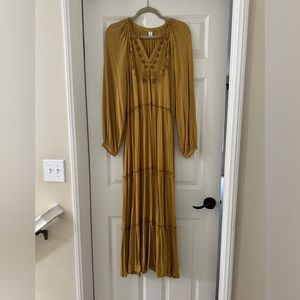 Old navy new maxi dress mustard dark color flowy